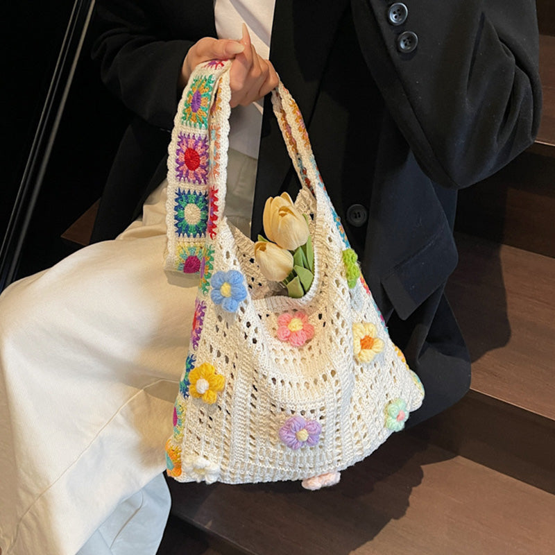 👜✨ Kézzel készített, boho stílusú horgolt válltáska nőknek – Nyári elengedhetetlen kiegészítő 🌞