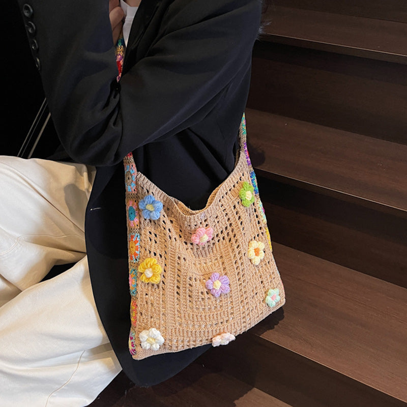 👜✨ Kézzel készített, boho stílusú horgolt válltáska nőknek – Nyári elengedhetetlen kiegészítő 🌞