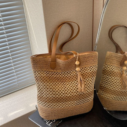 👜🌊 Női fonott szalmatáska strandválltáska ✨