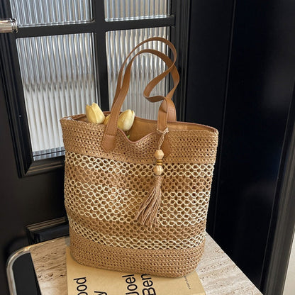 👜🌊 Női fonott szalmatáska strandválltáska ✨