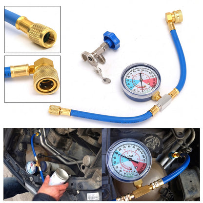 🚗🔧R134a AC hűtőközeg-töltőtömlő nyomásmérővel