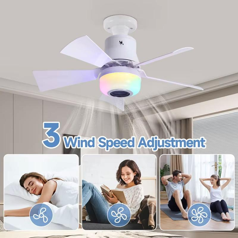 🌈Intelligens mennyezeti ventilátor világítással, RGB-vel és Bluetooth-hangszóróval💡