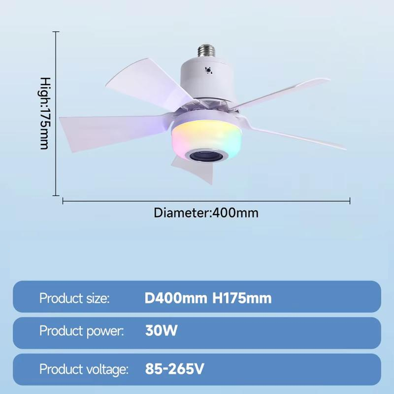 🌈Intelligens mennyezeti ventilátor világítással, RGB-vel és Bluetooth-hangszóróval💡