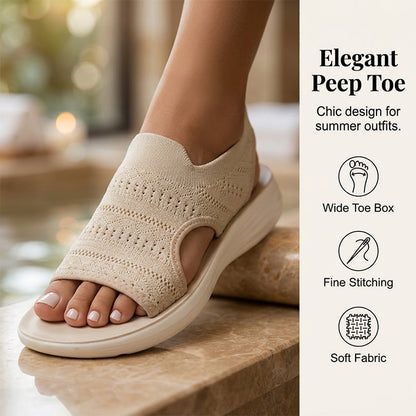 👠Női, lélegző kötött anyagból készült platform szandál ☁️