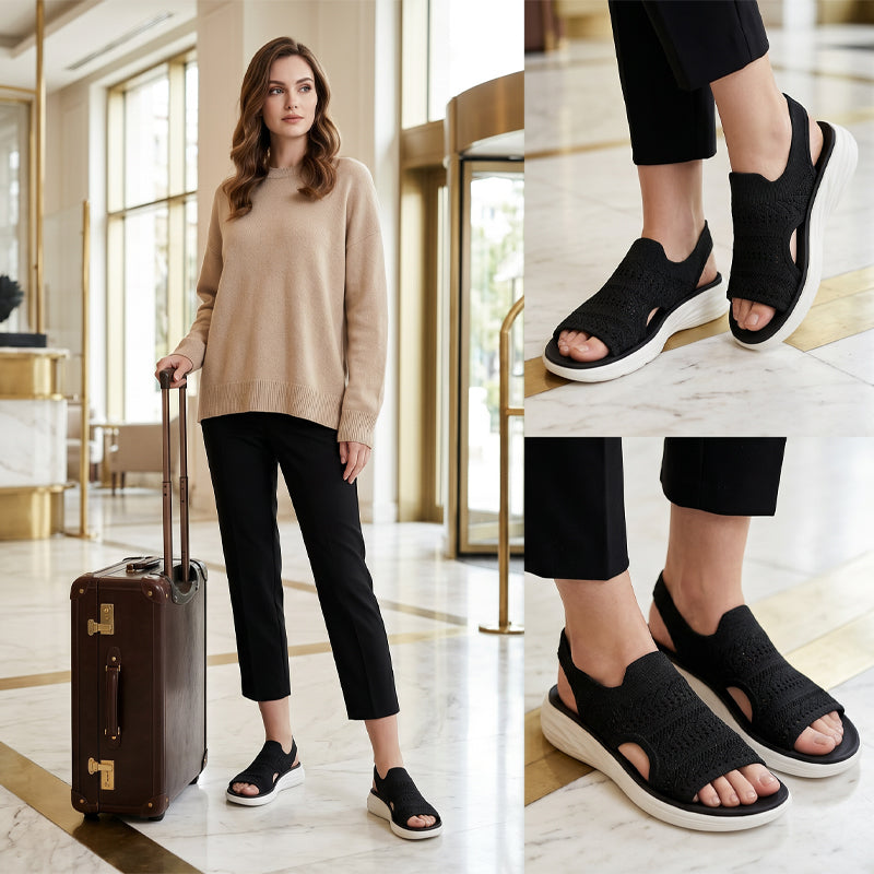👠Női, lélegző kötött anyagból készült platform szandál ☁️