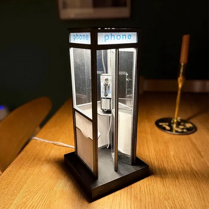 🌙💡 Retró telefonfülke LED éjjeli lámpa – Nostalgikus hangulat, meleg fény és egyedi szobadekoráció 📞✨
