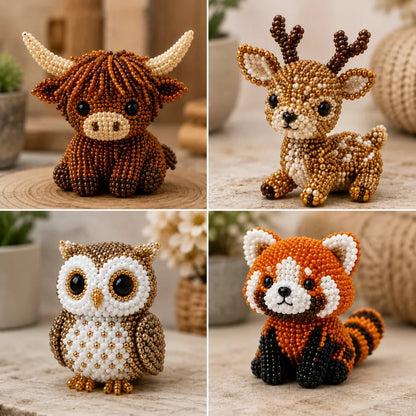 🧵 3D gyöngyfűző állatfigura készlet – lépésről lépésre, otthoni dekor – Utánvét 🧠✨