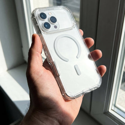 📱 Átlátszó mágneses ütésálló tok iPhone 13–17 szériához✨