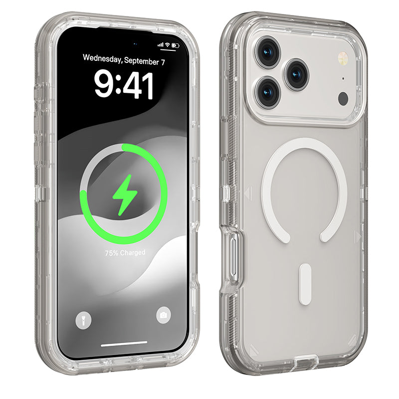 📱 Átlátszó mágneses ütésálló tok iPhone 13–17 szériához✨