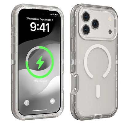📱 Átlátszó mágneses ütésálló tok iPhone 13–17 szériához✨