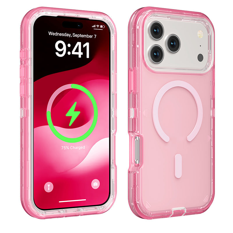 📱 Átlátszó mágneses ütésálló tok iPhone 13–17 szériához✨