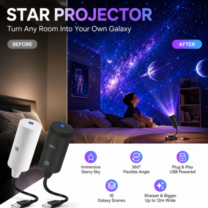 🥳 Plug-and-play HD csillagos égbolt és óceán vetítő éjszakai lámpa