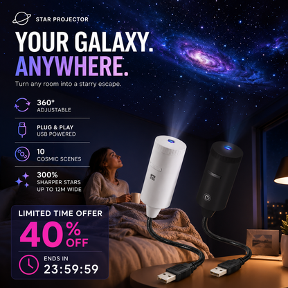 🥳 Plug-and-play HD csillagos égbolt és óceán vetítő éjszakai lámpa