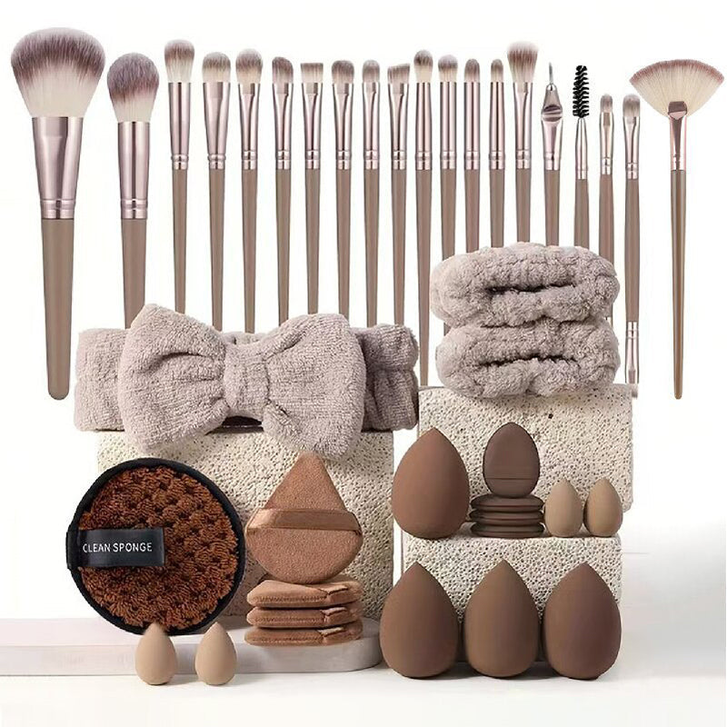 🥰Minden egyben sminkecset- és szivacskészlet💋