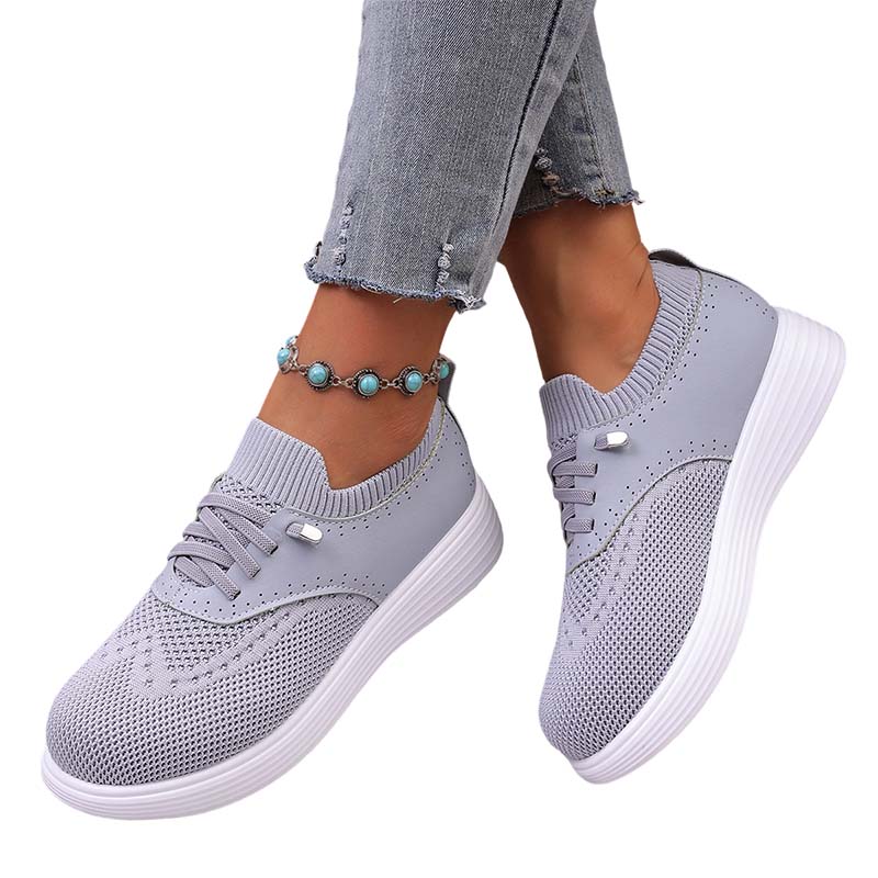👟☁️ Sétáljon felhőpuhaságú kényelemben – Női légáteresztő hálós slip-on sétacipő