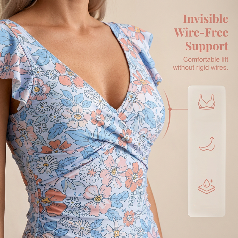 💖 Bestseller | 💃 Női fürdőruha, V-kivágással és karcsúsító hatással – utánvéttel