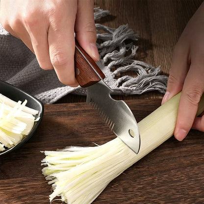 🌱Többfunkciós zöldhagyma-szeletelő és reszelő kés🔪