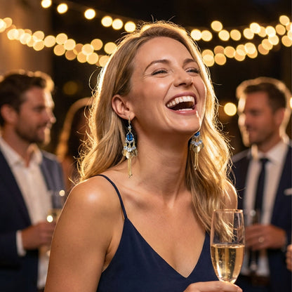 💙✨ Luxus kék kristályos cseppfülbevaló – elegancia, amely magára vonzza a tekinteteket