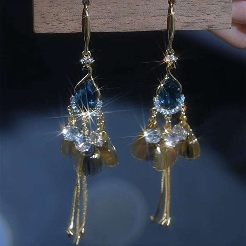 💙✨ Luxus kék kristályos cseppfülbevaló – elegancia, amely magára vonzza a tekinteteket