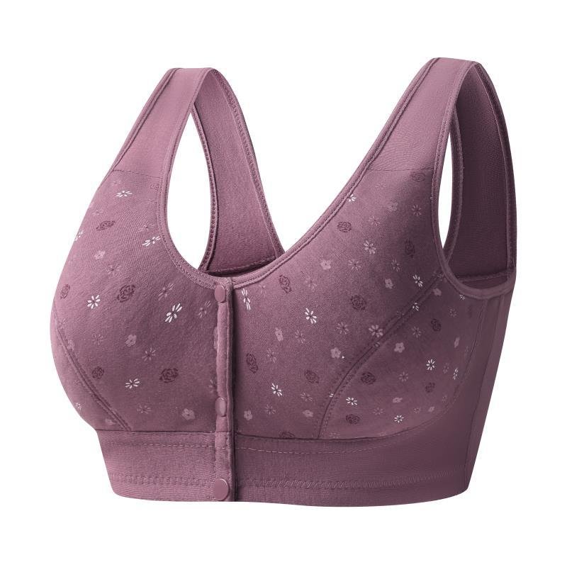 👵💖 1+1 Ingyen! Könnyen felvehető elöl kapcsos pamut melltartó – Kényelmes választás érett hölgyek számára 👙