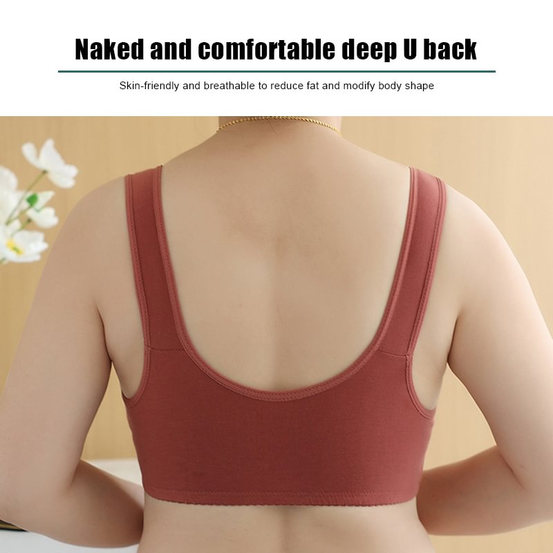 👵💖 1+1 Ingyen! Könnyen felvehető elöl kapcsos pamut melltartó – Kényelmes választás érett hölgyek számára 👙