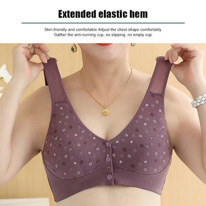👵💖 1+1 Ingyen! Könnyen felvehető elöl kapcsos pamut melltartó – Kényelmes választás érett hölgyek számára 👙