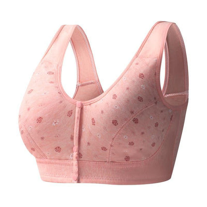 👵💖 1+1 Ingyen! Könnyen felvehető elöl kapcsos pamut melltartó – Kényelmes választás érett hölgyek számára 👙