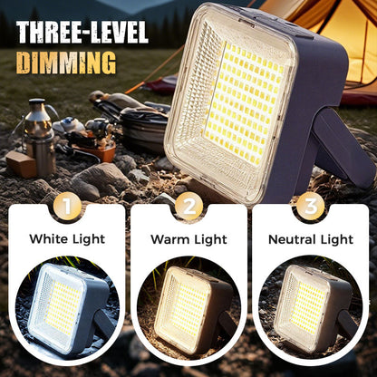 💡⛺️Hordozható és vízálló, napenergiával működő kempinglámpa
