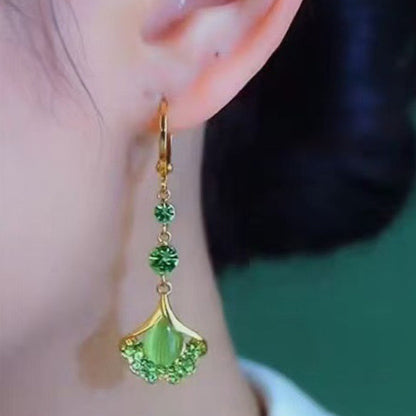 【1+1-et ingyen】Elegáns ginkgo-levél mintás rojtos fülbevalók