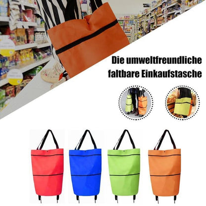 🛒✨ 2 az 1-ben Összecsukható Bevásárlókocsi – Könnyű, Strapabíró és Bárhová Magaddal Viheted