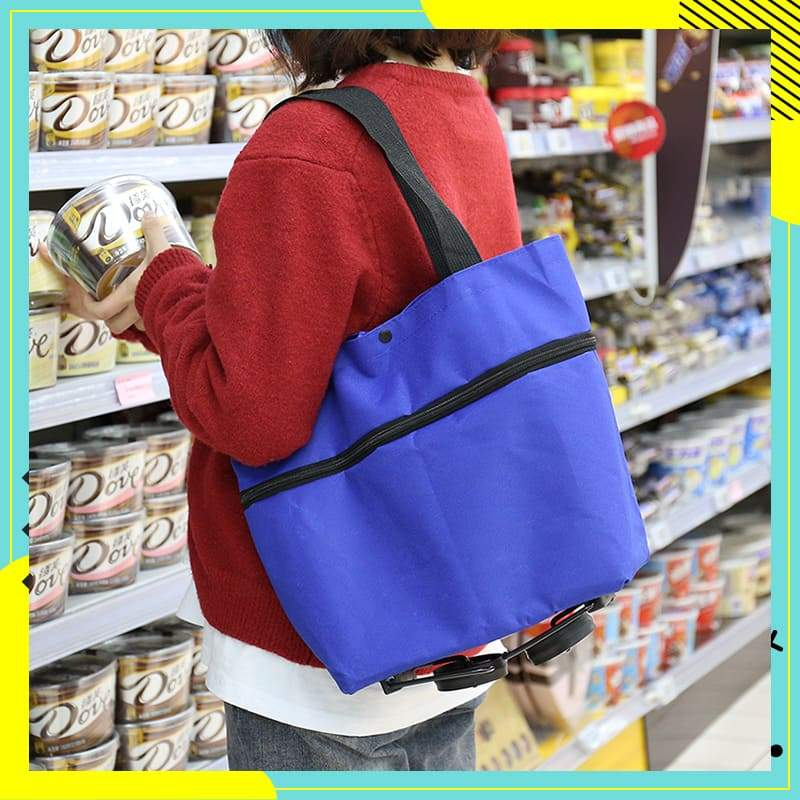 🛒✨ 2 az 1-ben Összecsukható Bevásárlókocsi – Könnyű, Strapabíró és Bárhová Magaddal Viheted