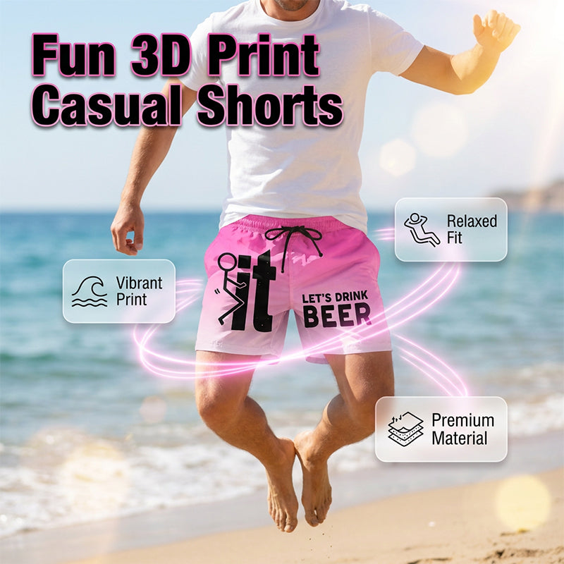 🌴🩳 Férfi 3D mintás nyári rövidnadrág – Feltűnő stílus és egész napos kényelem