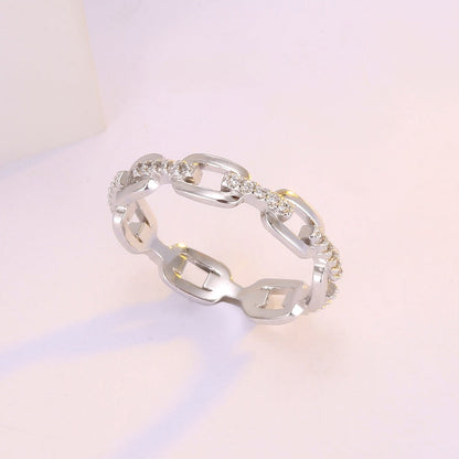 ✨💍 Elegáns láncszemes örökgyűrű – Csillogó cirkóniával, időtlen stílussal és különleges ragyogással 💎💕