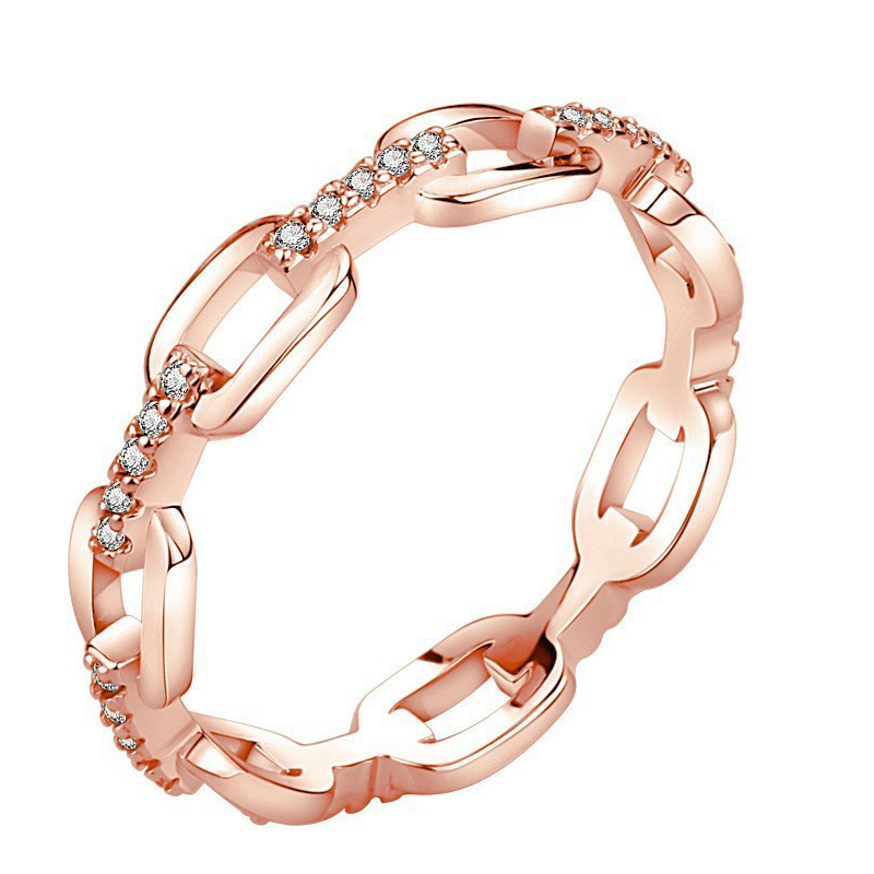 ✨💍 Elegáns láncszemes örökgyűrű – Csillogó cirkóniával, időtlen stílussal és különleges ragyogással 💎💕