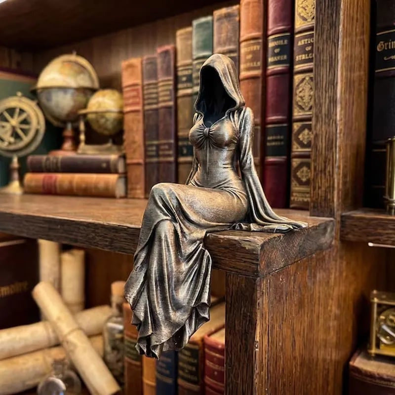 🖤 Hozd el a sötét eleganciát otthonodba – A Halál Istennőjének részletgazdag gótikus szobra ✨