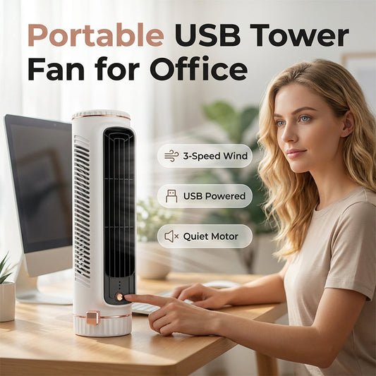 💨 3 sebességfokozatú hordozható USB állóventilátor – Erőteljes hűtés bárhol