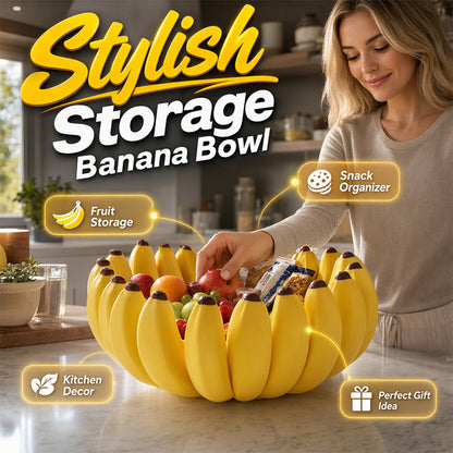 🍇🍌 Modern banán alakú gyümölcstál – Elegáns tárolás minden konyhába
