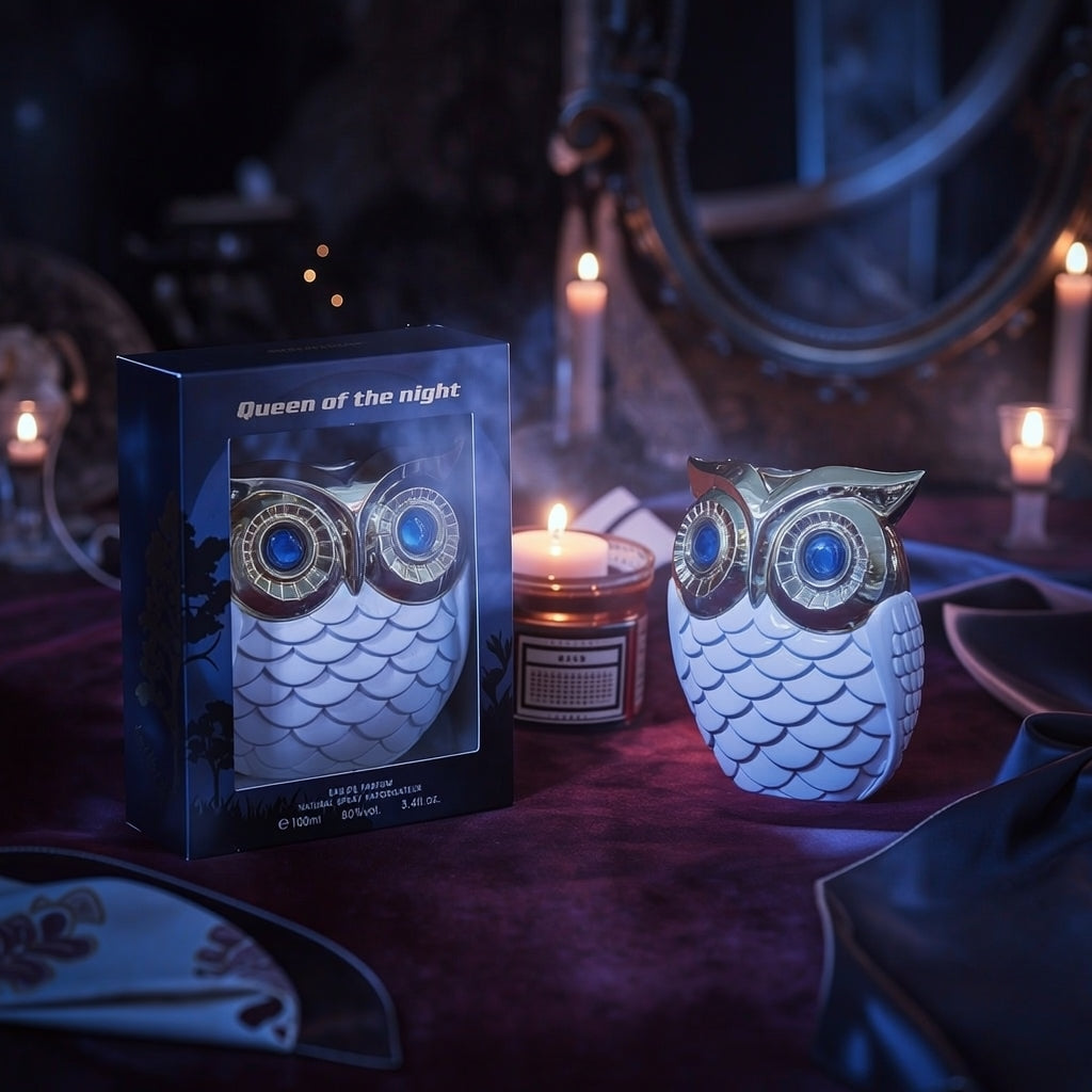 🏝️🦉 Titokzatos parfüm – elbűvölő illat, elegáns bagoly alakú üveg, tartós illat💎