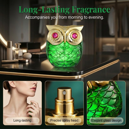 🏝️🦉 Titokzatos parfüm – elbűvölő illat, elegáns bagoly alakú üveg, tartós illat💎