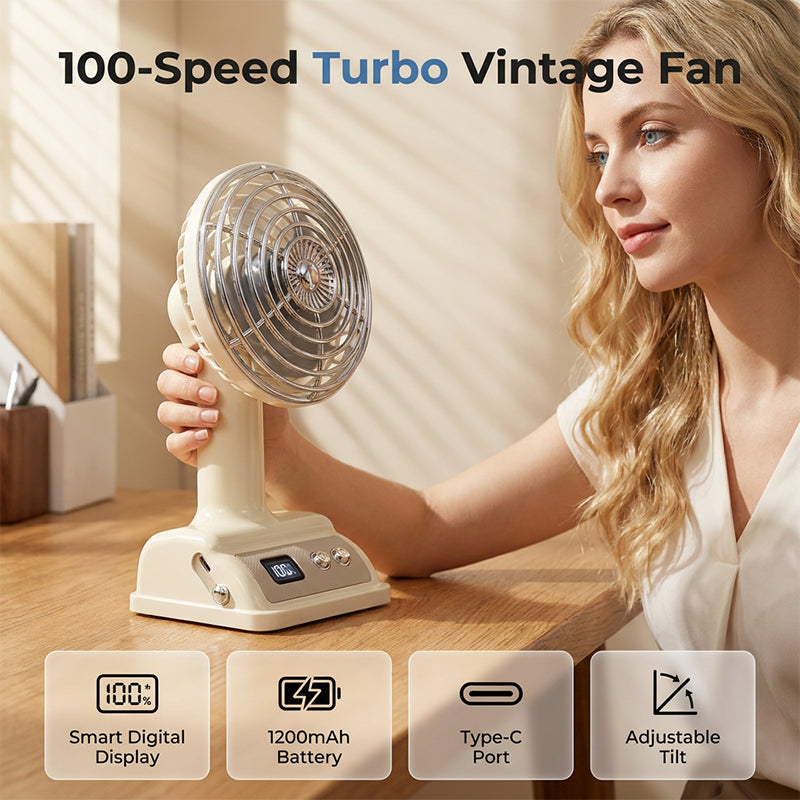Hordozható, levegővel hűtött asztali ventilátor