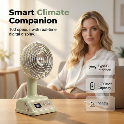 Hordozható, levegővel hűtött asztali ventilátor