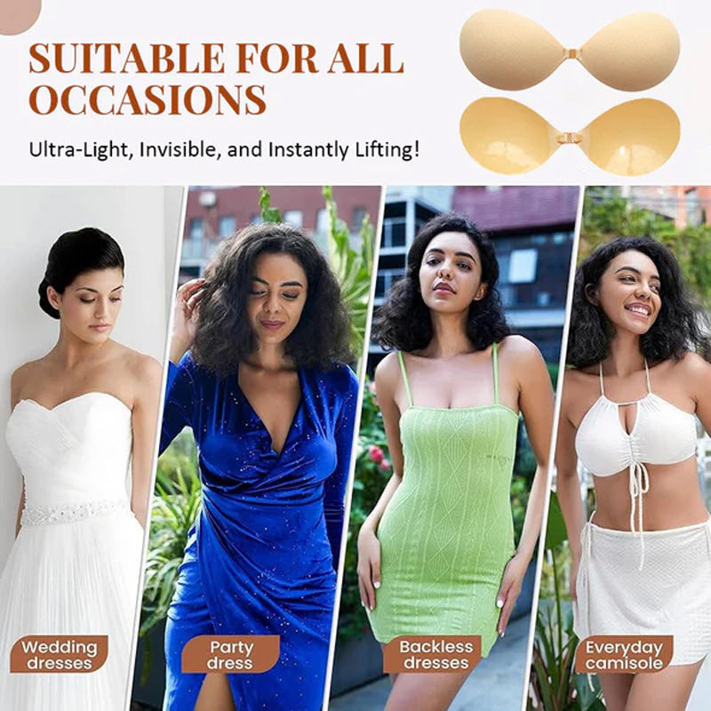 【1+1 ingyen】👗✨ Női légáteresztő, láthatatlan push-up tapadós melltartó betét 💖