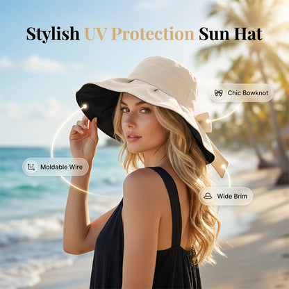 👒 Elegáns női széles karimájú napkalap – Stílusos UV-védelem nyárra