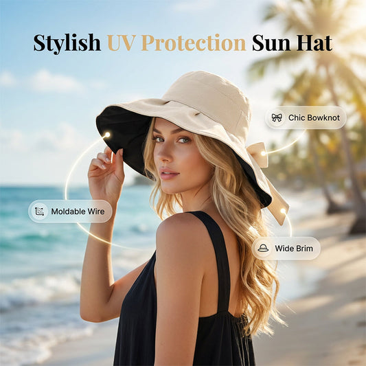 👒 Elegáns női széles karimájú napkalap – Stílusos UV-védelem nyárra