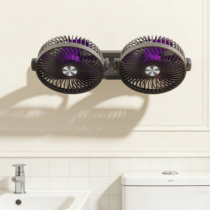 🌬️ Kétfejes oszcilláló mennyezeti ventilátor – Erőteljes hűtés, helytakarékos kialakítás