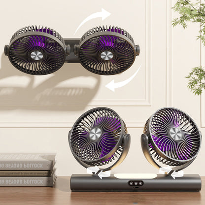 🌬️ Kétfejes oszcilláló mennyezeti ventilátor – Erőteljes hűtés, helytakarékos kialakítás