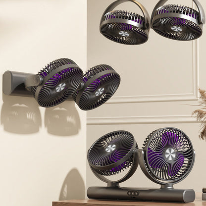 🌬️ Kétfejes oszcilláló mennyezeti ventilátor – Erőteljes hűtés, helytakarékos kialakítás