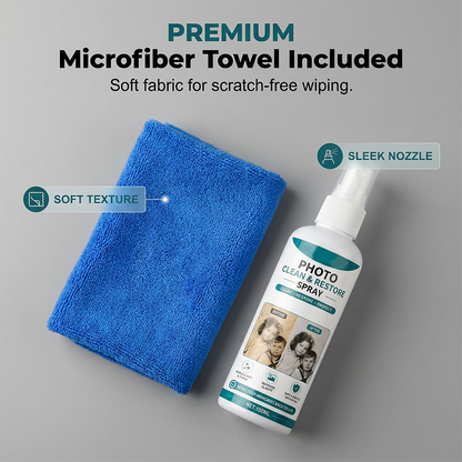 【1+1 ingyen】📸 Prémium fotótisztító és helyreállító spray – Tisztít, felfrissít és véd