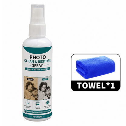 【1+1 ingyen】📸 Prémium fotótisztító és helyreállító spray – Tisztít, felfrissít és véd