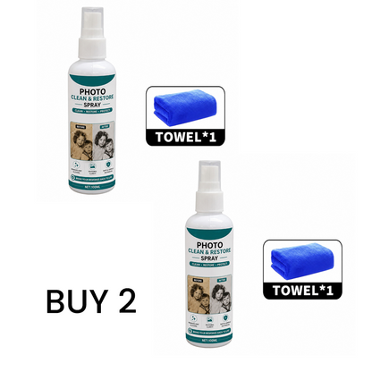 【1+1 ingyen】📸 Prémium fotótisztító és helyreállító spray – Tisztít, felfrissít és véd